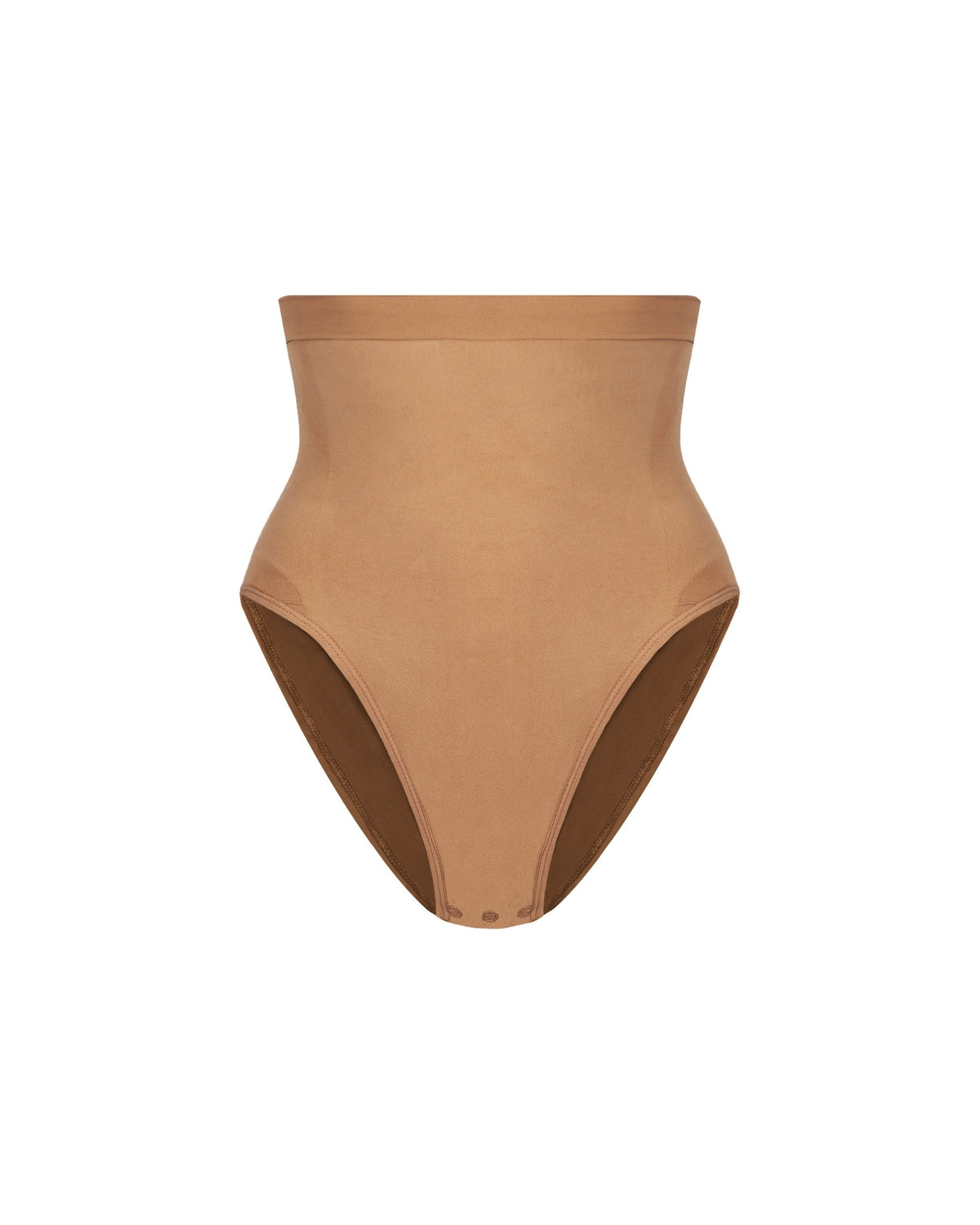 Tan high-waisted underwear on a white background