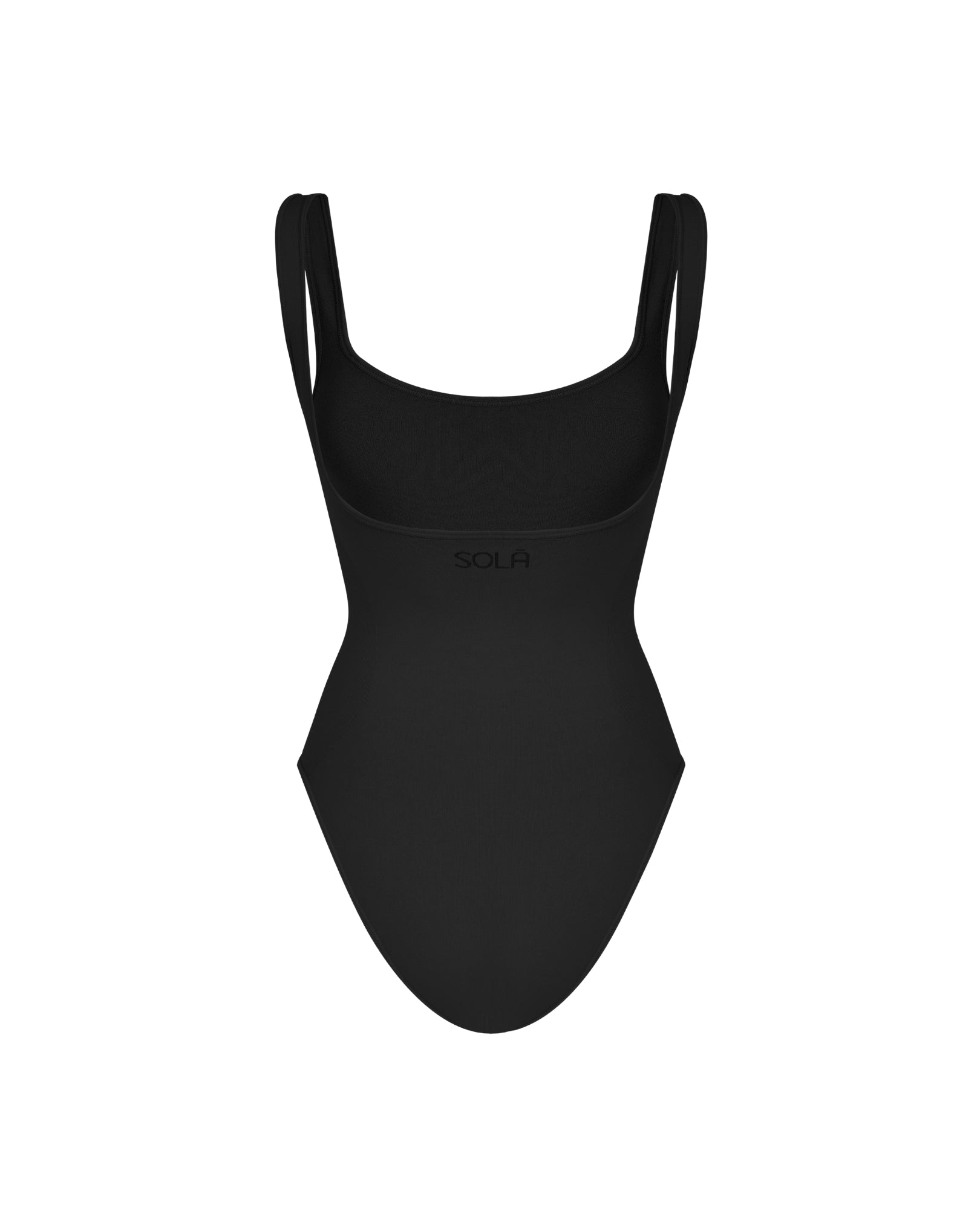 Back view of Black Square Neck Shapewear Bodysuit