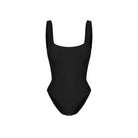 Front view of Black Square Neck Shapewear Bodysuit