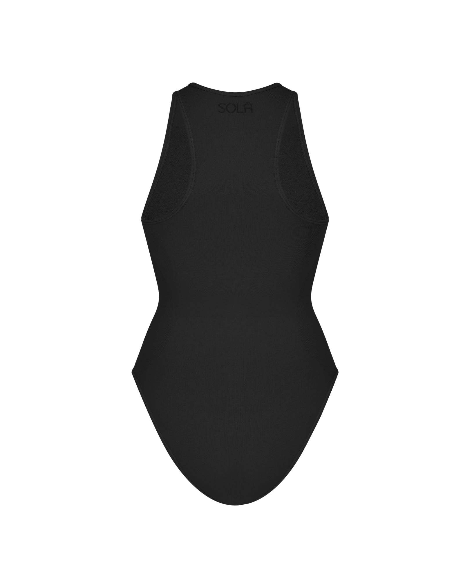 Back view of Black Halter Neck Shapewear Bodysuit