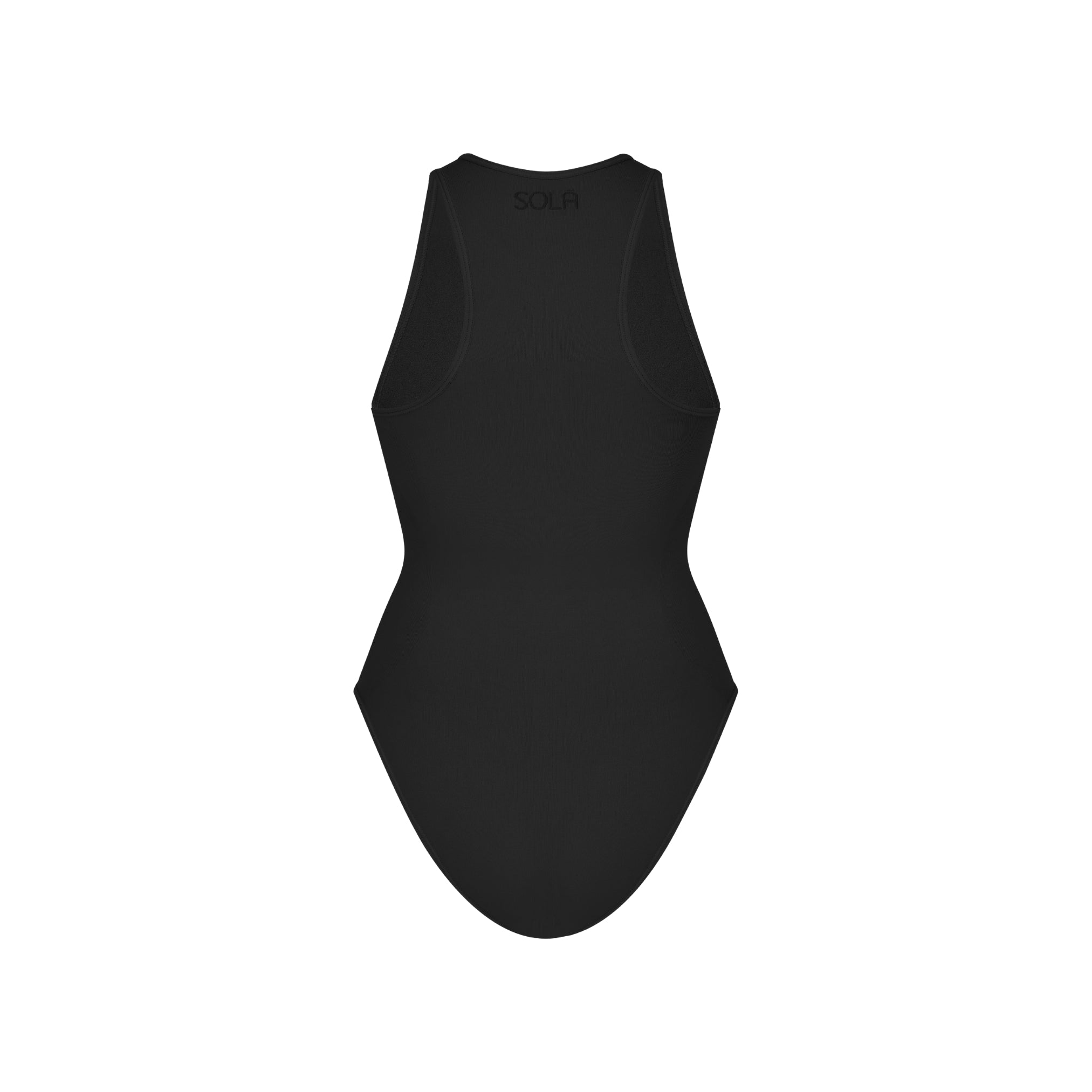 Back view of Black Halter Neck Shapewear Bodysuit