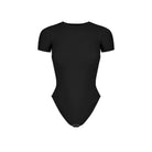 Front view of Black Shortsleeve Shapewear Bodysuit