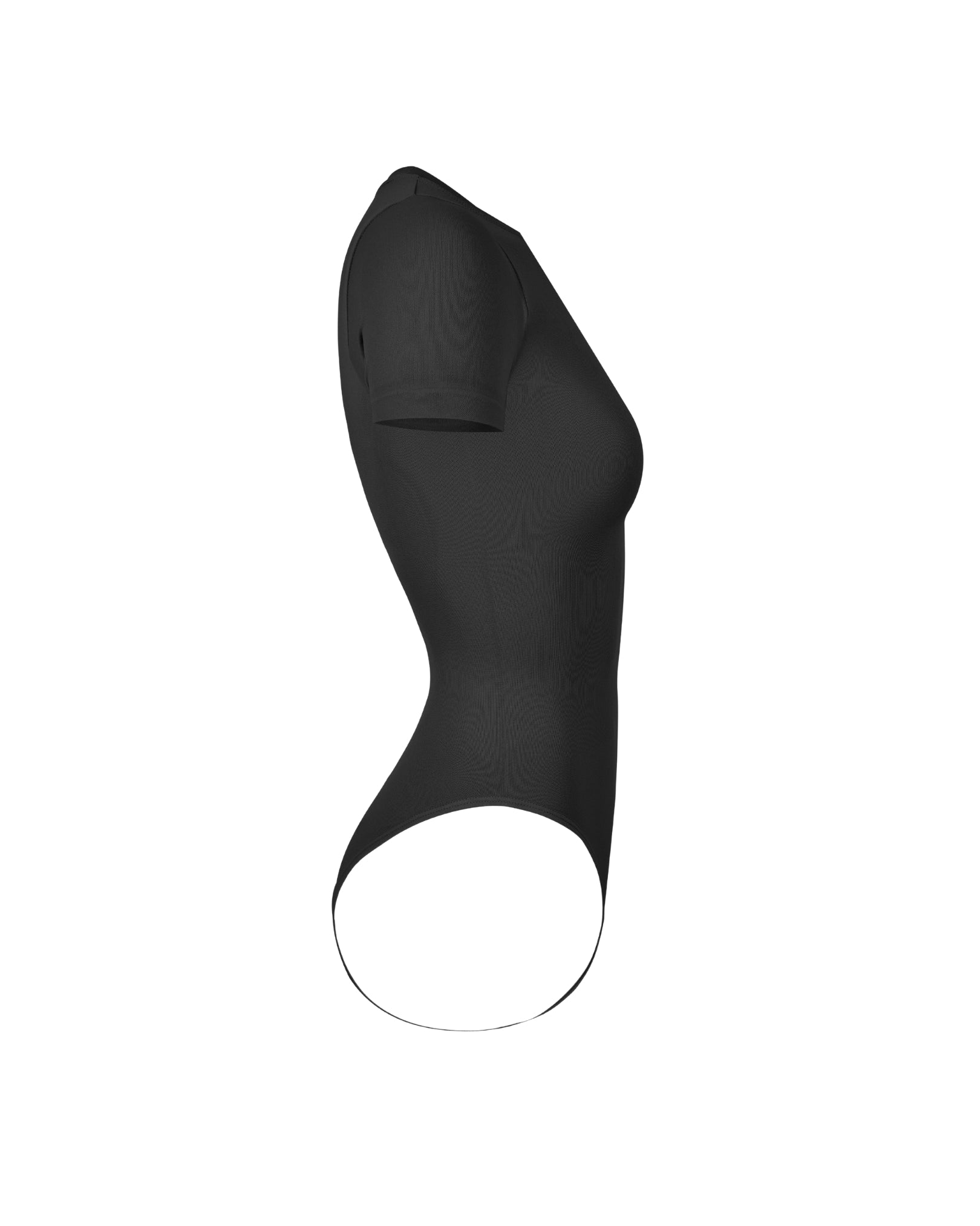 Side view of Black Shortsleeve Shapewear Bodysuit