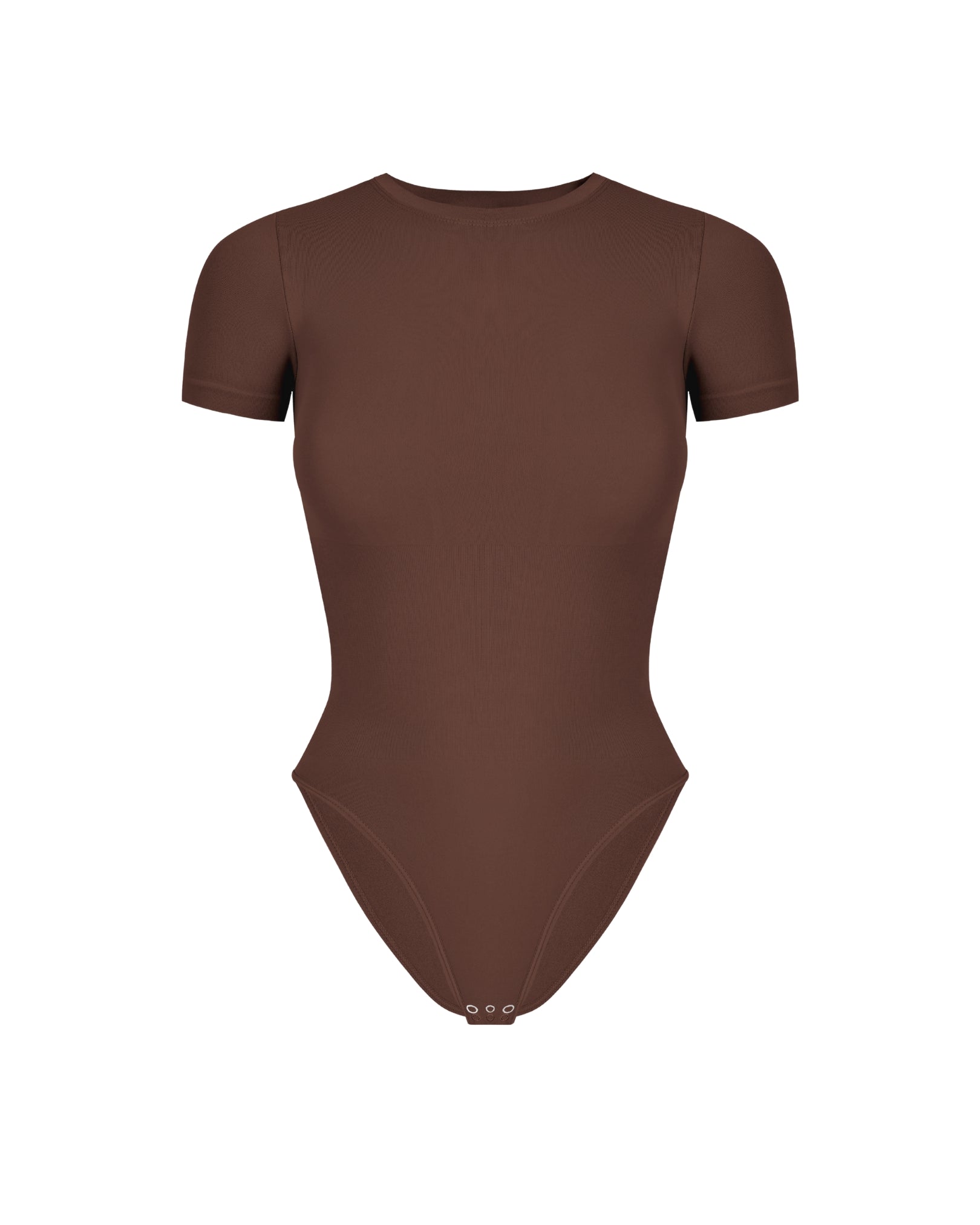 Front view of Teddy Shortsleeve Shapewear Bodysuit