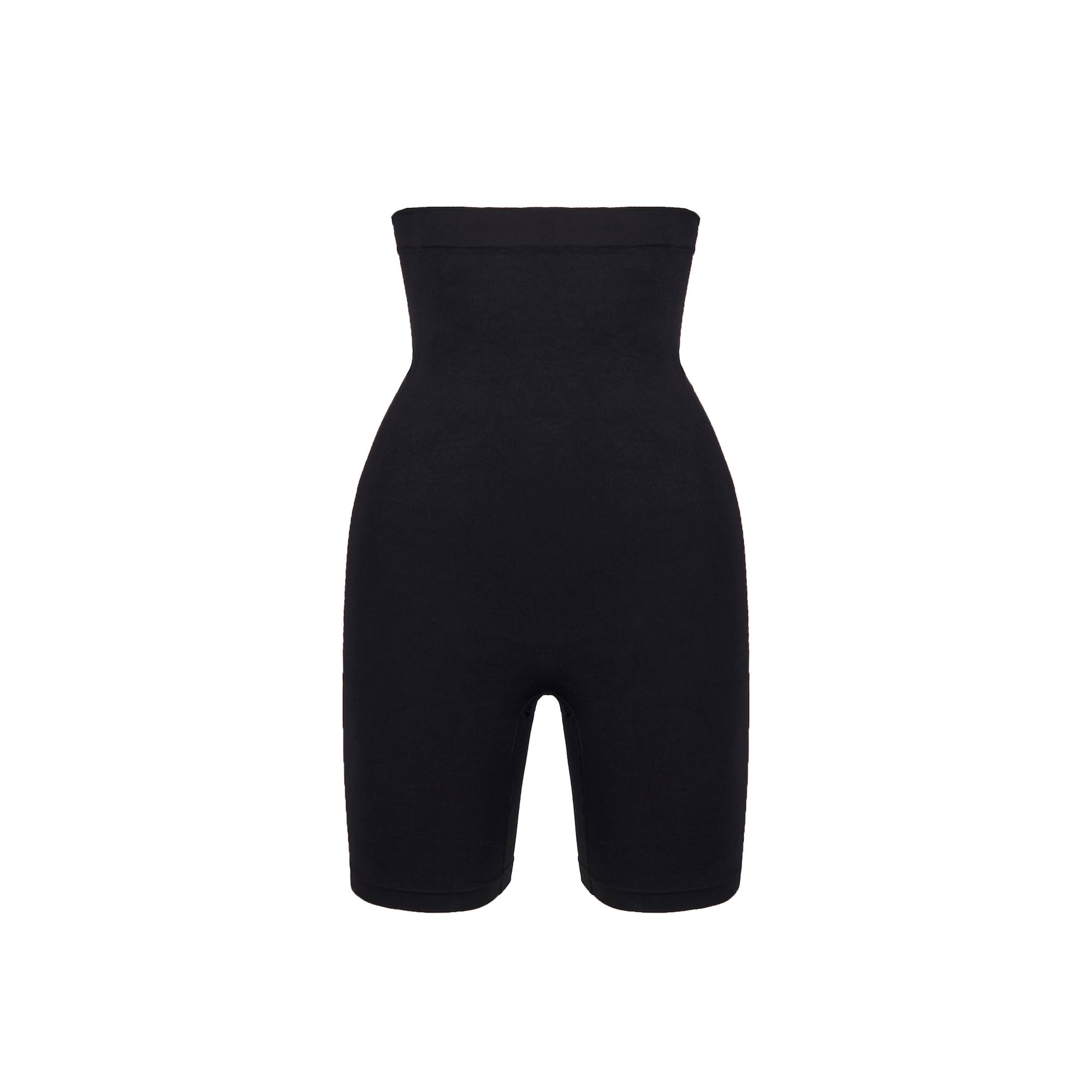 Black high-waisted shapewear on a white background