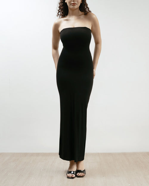 Sculpting Black Strapless Shapewear Maxi Dress