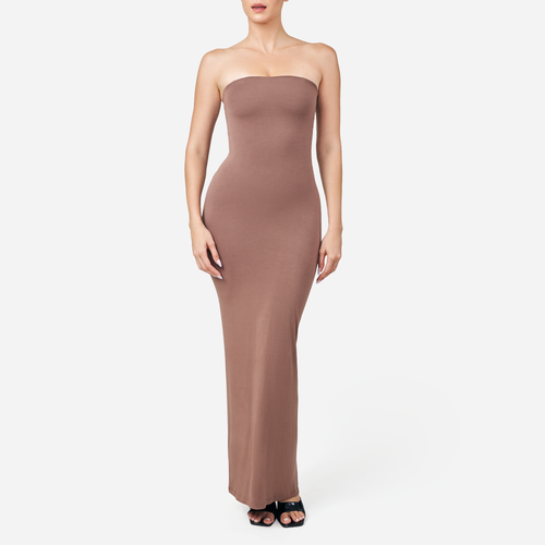 Sculpting Taupe Strapless Shapewear Maxi Dress
