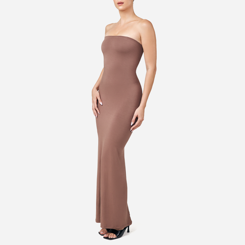Sculpting Taupe Strapless Shapewear Maxi Dress