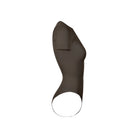 Black high-heeled shoe on a white background