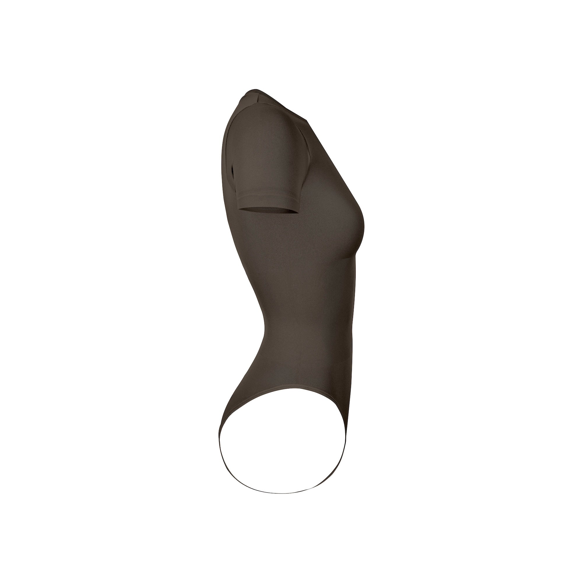 Black high-heeled shoe on a white background