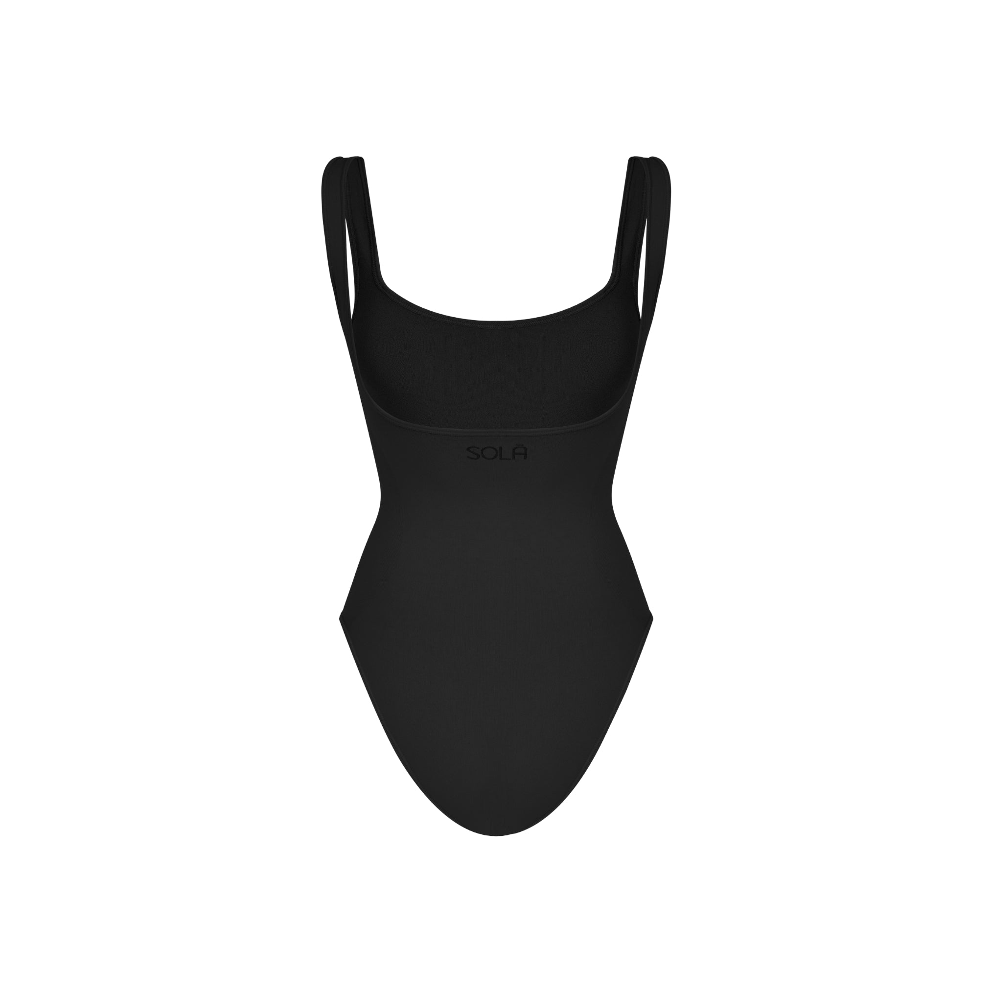 Back view of Black Square Neck Shapewear Bodysuit