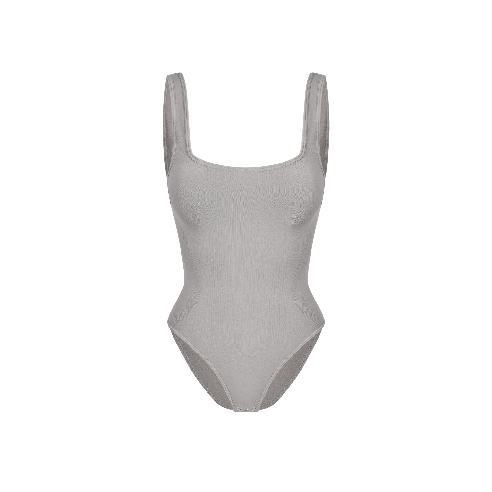 Front view of Stone Square Neck Shapewear Bodysuit
