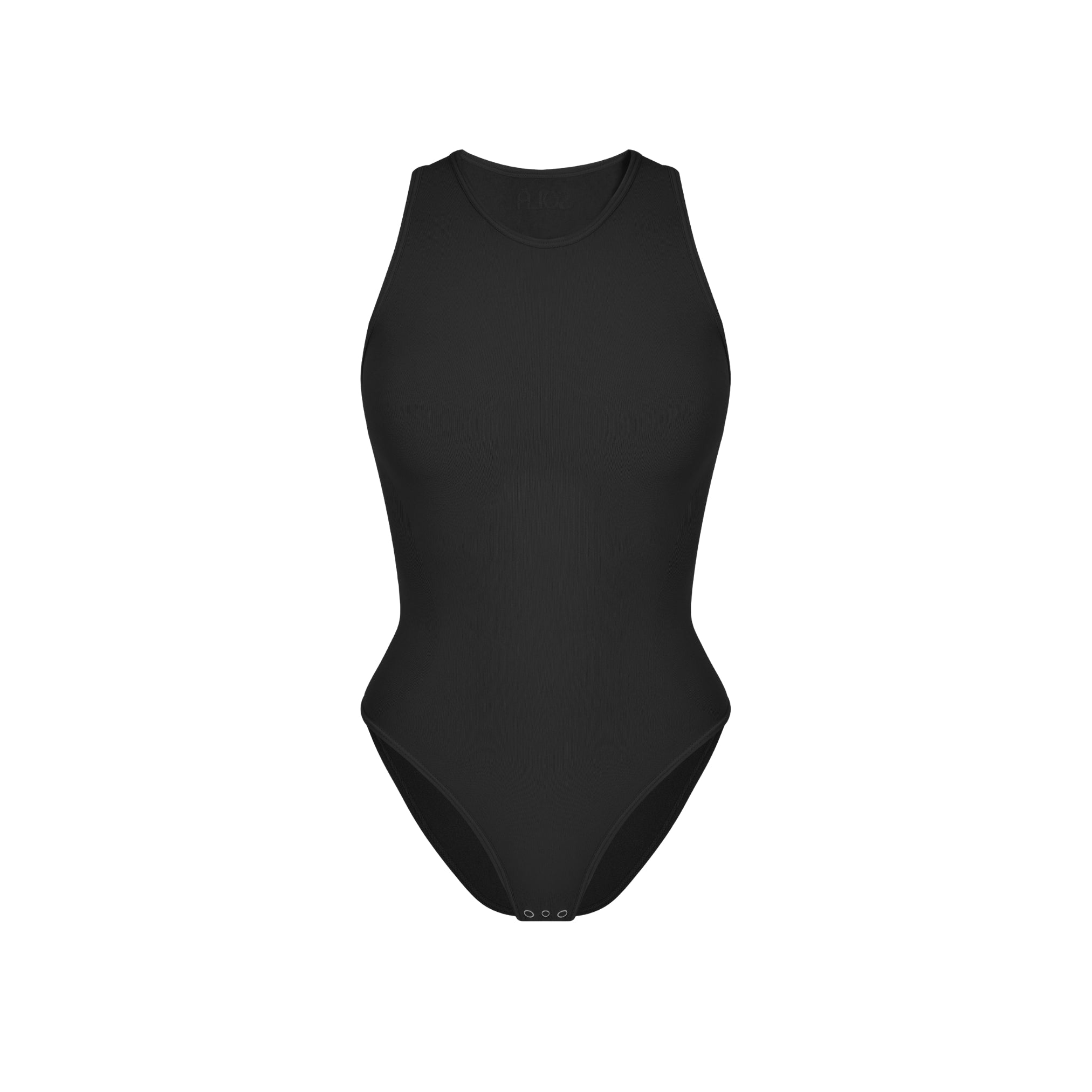 Front view of Black Halter Neck Shapewear Bodysuit