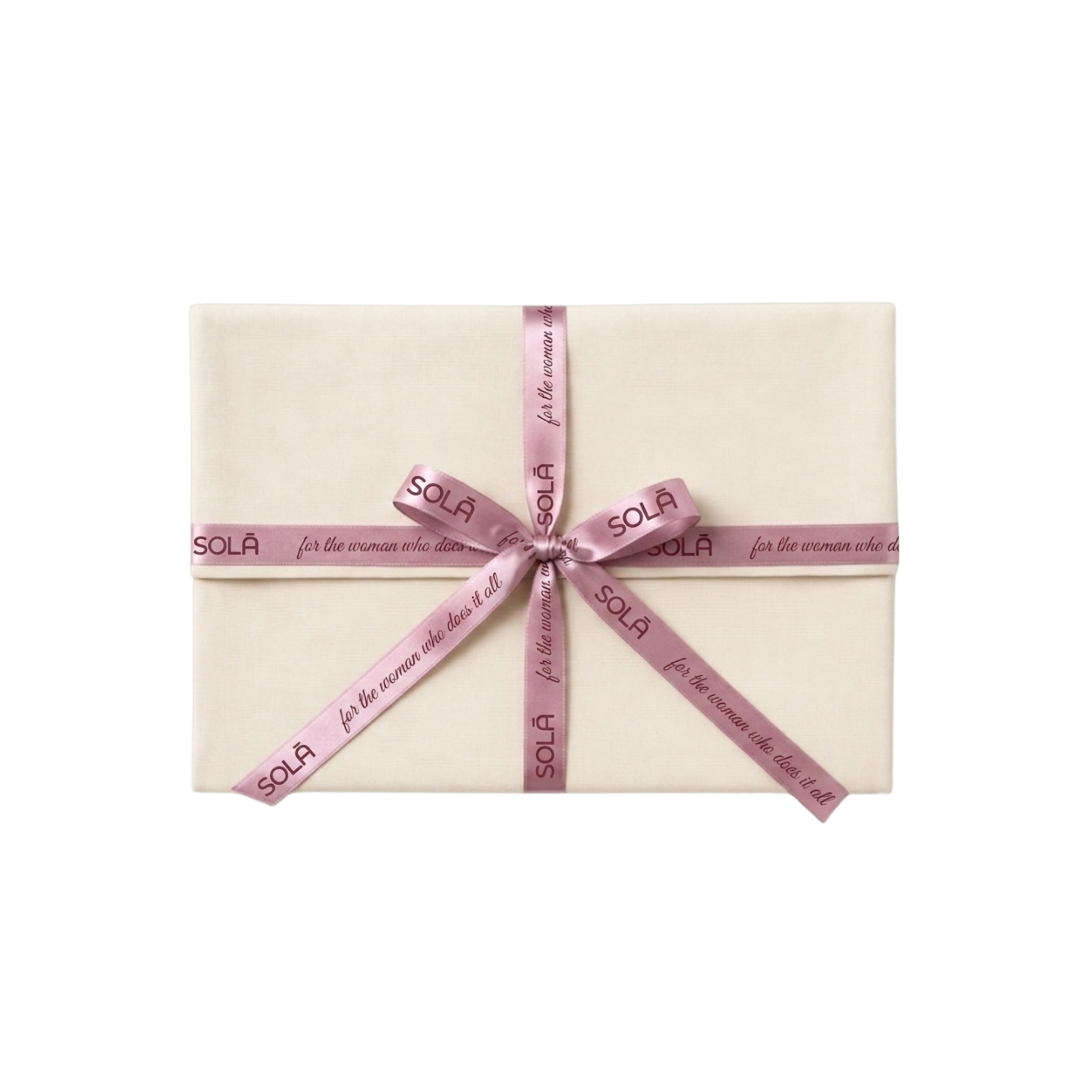 Gift box wrapped with a pink ribbon on a white background