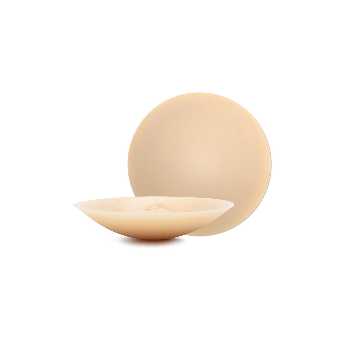 Beige ceramic plate and bowl set on a white background