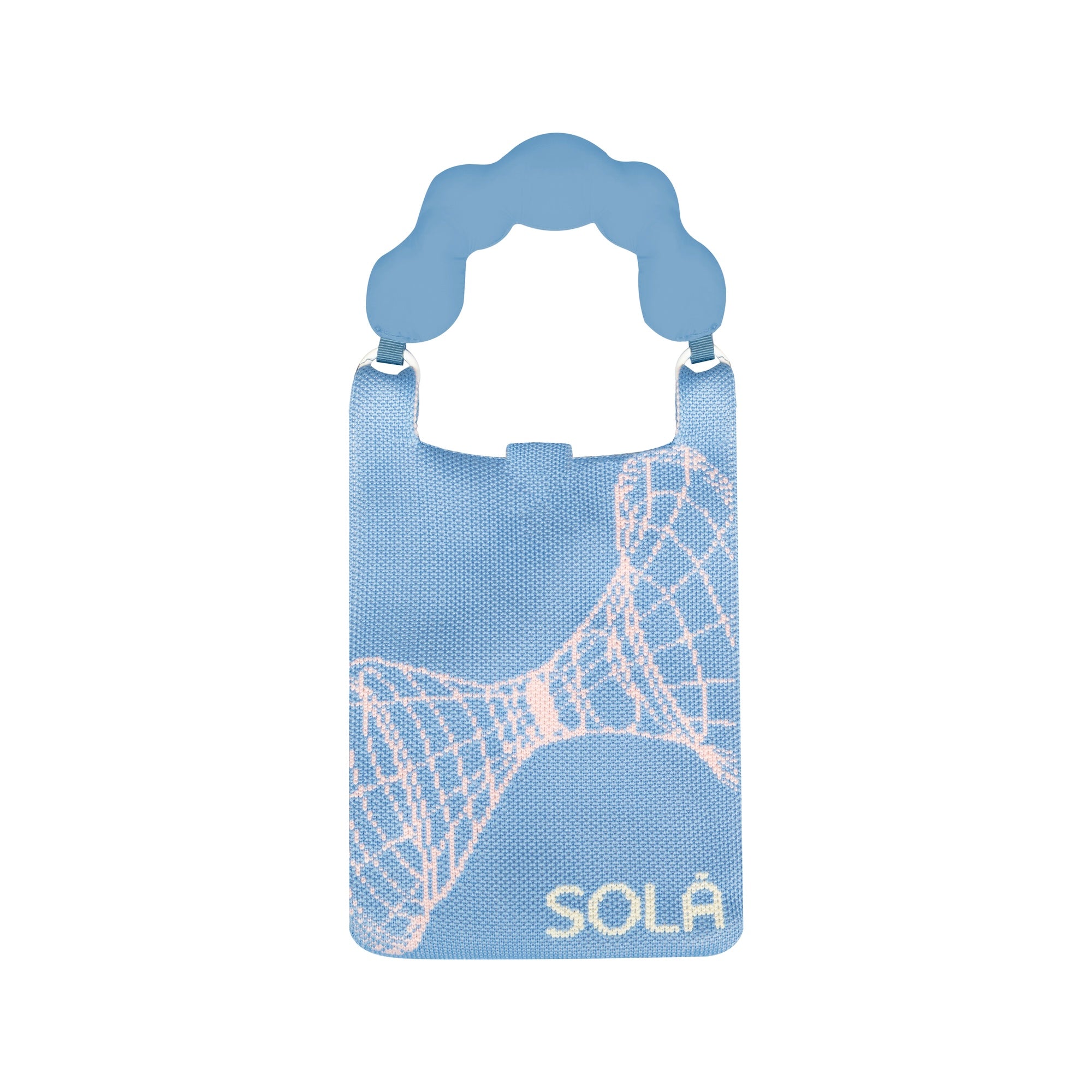 A close up view of Knitted Phone Bag