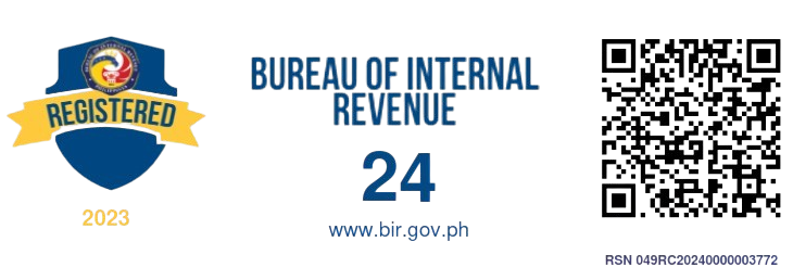 Bureau of Internal Revenue logo with QR code and website URL on a transparent background